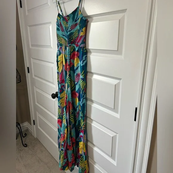 Buffalo David Bitton Multicolor Tropical Wide Leg Vacation Jumpsuit - Picture 9 of 10